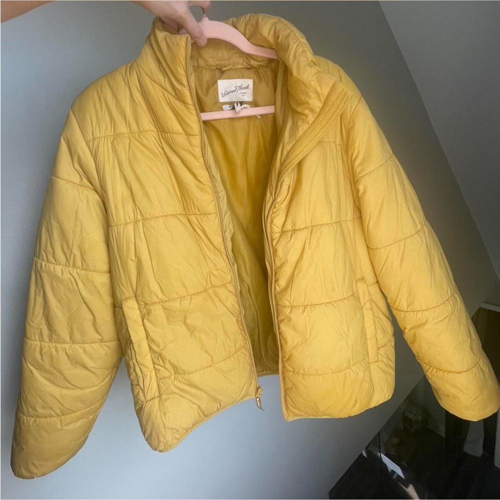 Universal Thread Mustard Yellow Puffer Jacket - image 1